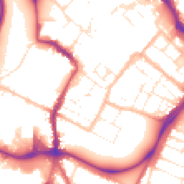 Daytime road noise heatmap for GL1 1HH