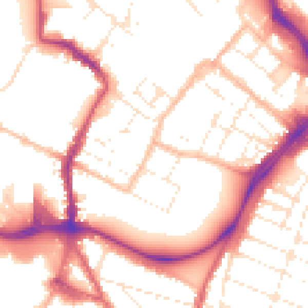 Daytime road noise heatmap for GL1 1JS