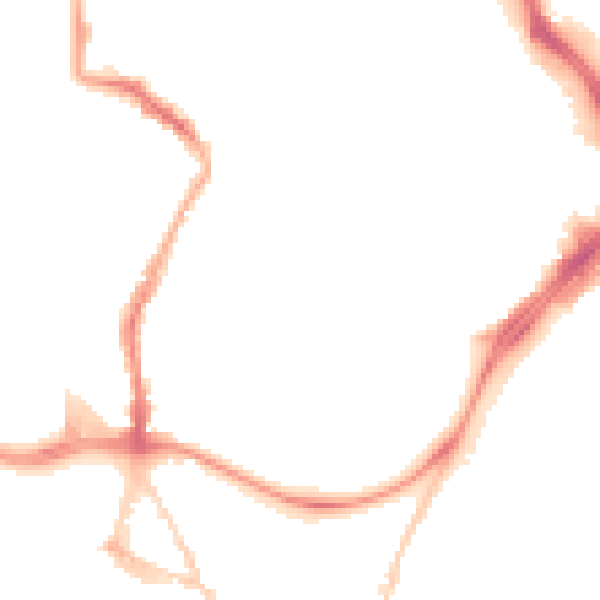 Night-time road noise heatmap for GL1 1JS