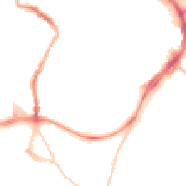 Night-time road noise heatmap for GL1 1LD