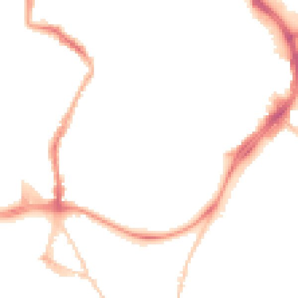 Night-time road noise heatmap for GL1 1LF