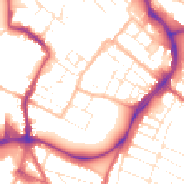 Daytime road noise heatmap for GL1 1LH