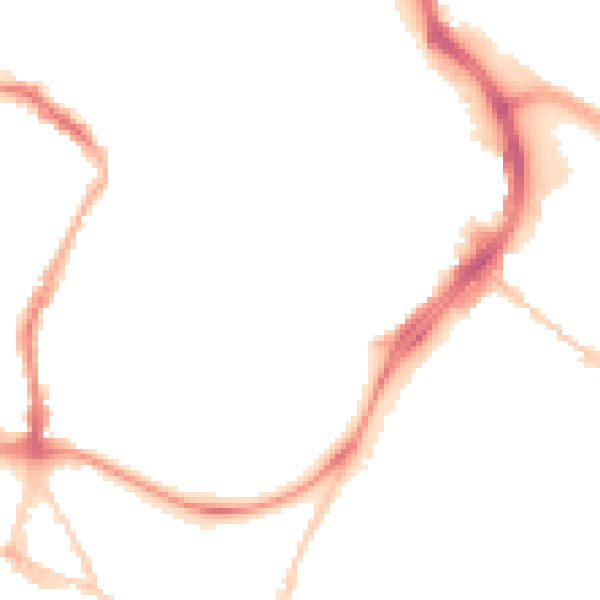 Night-time road noise heatmap for GL1 1LN