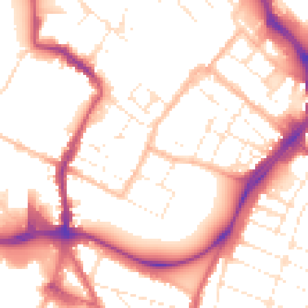 Daytime road noise heatmap for GL1 1LQ
