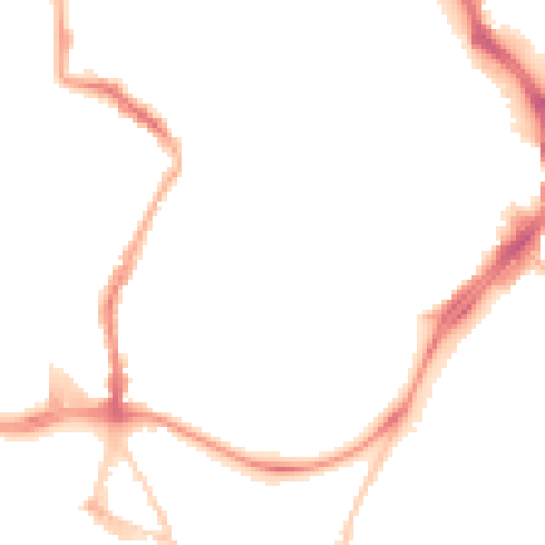 Night-time road noise heatmap for GL1 1LQ