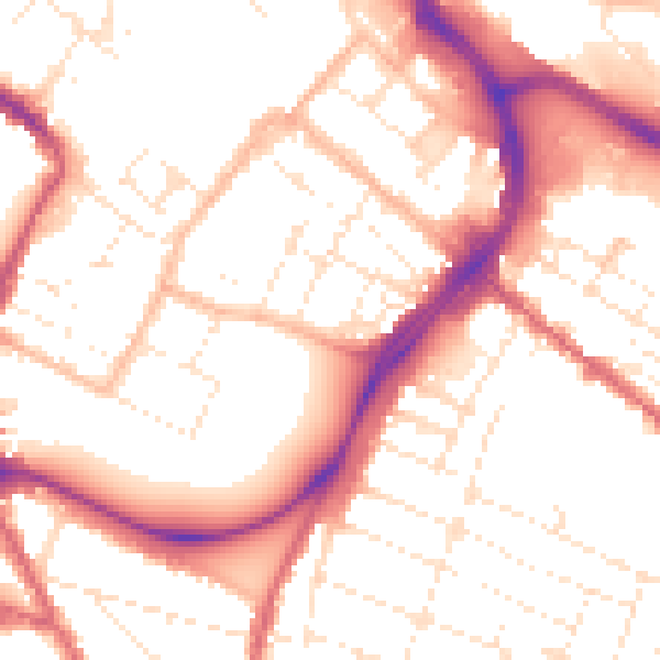 Daytime road noise heatmap for GL1 1LR