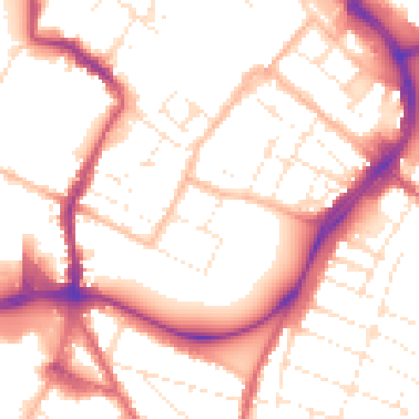 Daytime road noise heatmap for GL1 1LT