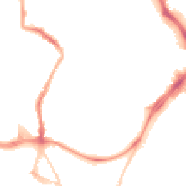 Night-time road noise heatmap for GL1 1LU