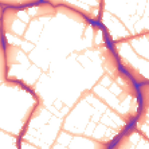 Daytime road noise heatmap for GL1 1NS