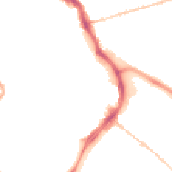 Night-time road noise heatmap for GL1 1NY