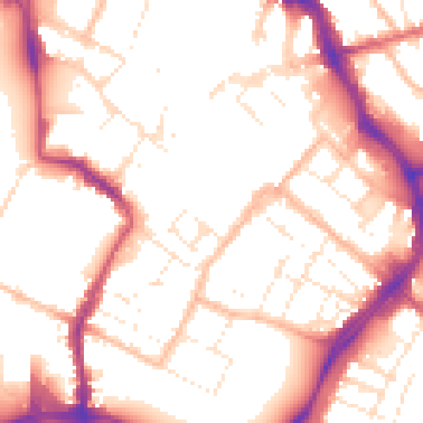 Daytime road noise heatmap for GL1 1PL