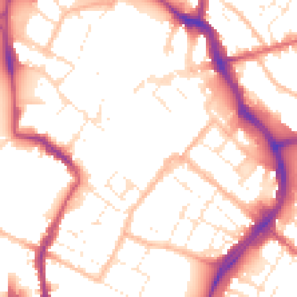 Daytime road noise heatmap for GL1 1QH