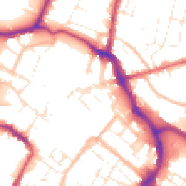 Daytime road noise heatmap for GL1 1RP