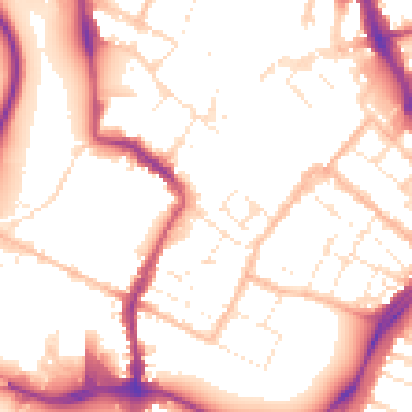Daytime road noise heatmap for GL1 1TJ