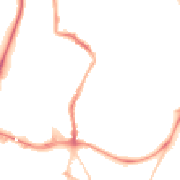 Night-time road noise heatmap for GL1 1UE