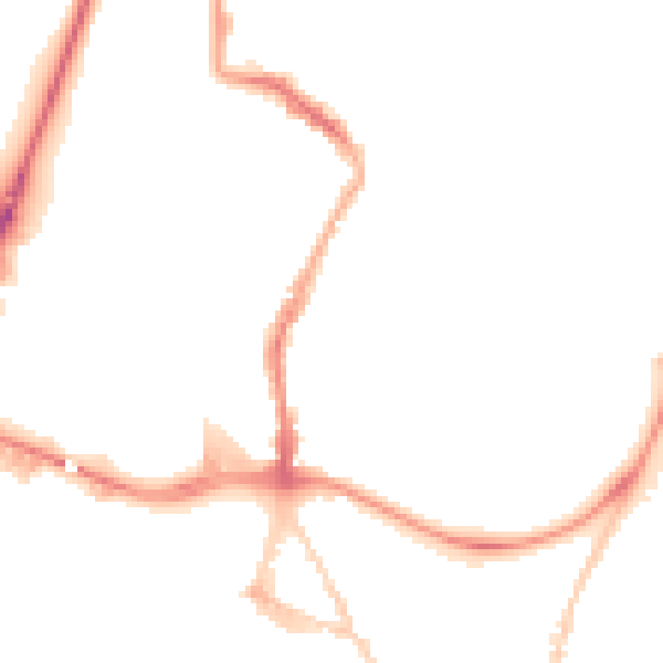 Night-time road noise heatmap for GL1 1UF