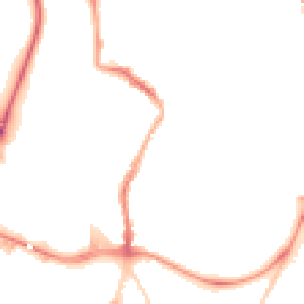 Night-time road noise heatmap for GL1 1UQ