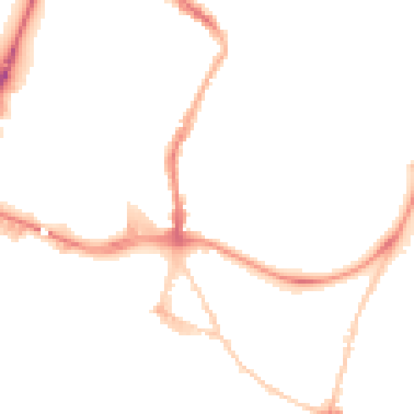 Night-time road noise heatmap for GL1 1YH