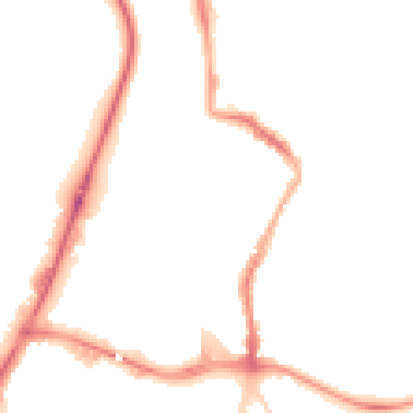 Night-time road noise heatmap for GL1 2BY