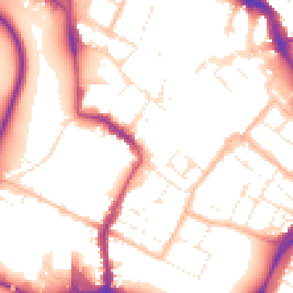 Daytime road noise heatmap for GL1 2DB