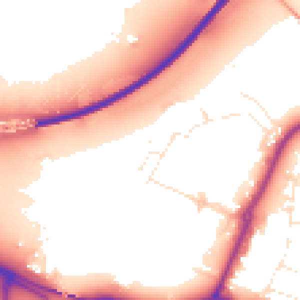 Daytime road noise heatmap for GL1 2EF