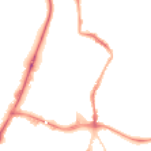 Night-time road noise heatmap for GL1 2EH