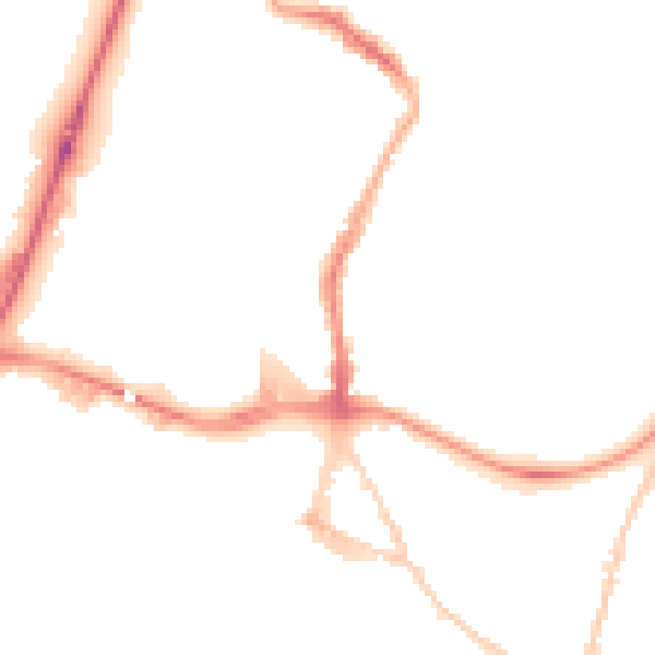 Night-time road noise heatmap for GL1 2EZ