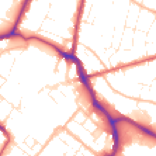 Daytime road noise heatmap for GL1 2FE