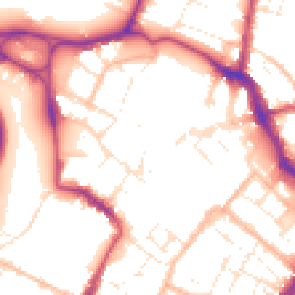 Daytime road noise heatmap for GL1 2HG