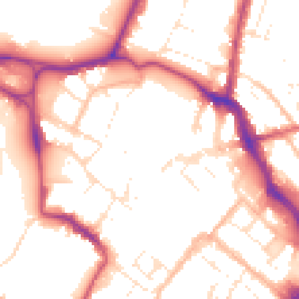 Daytime road noise heatmap for GL1 2LR