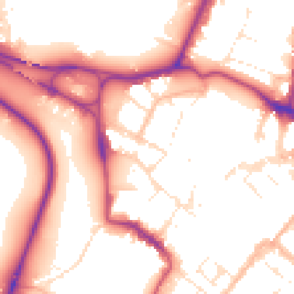 Daytime road noise heatmap for GL1 2PG