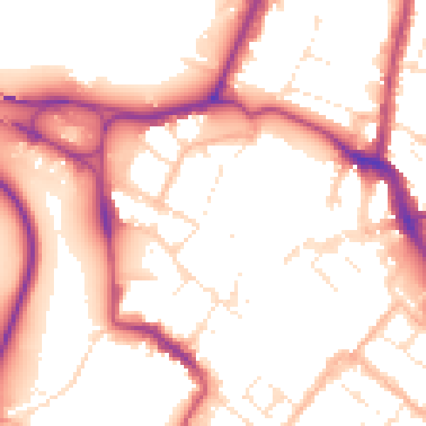 Daytime road noise heatmap for GL1 2PL