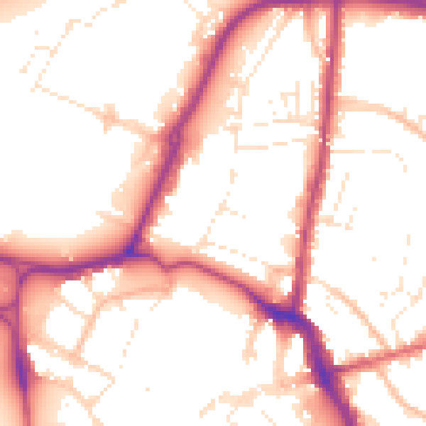 Daytime road noise heatmap for GL1 2PX