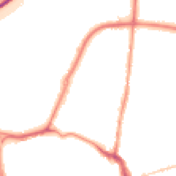 Night-time road noise heatmap for GL1 2PY