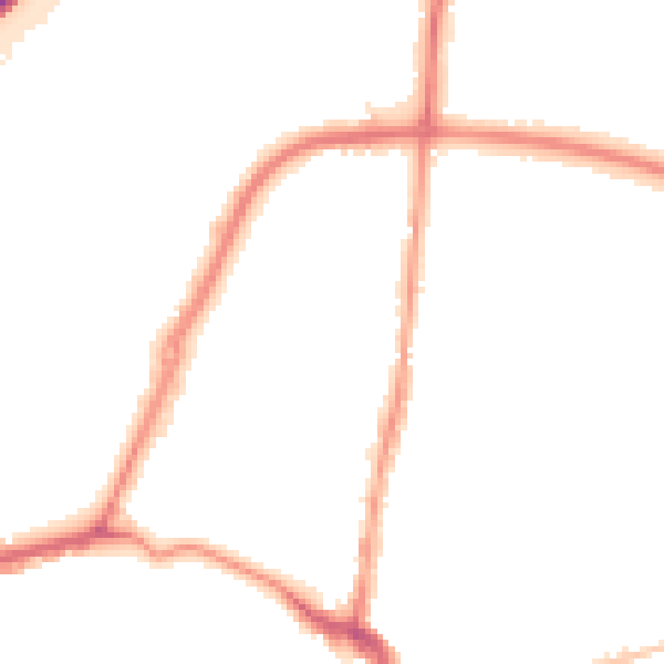 Night-time road noise heatmap for GL1 2QH