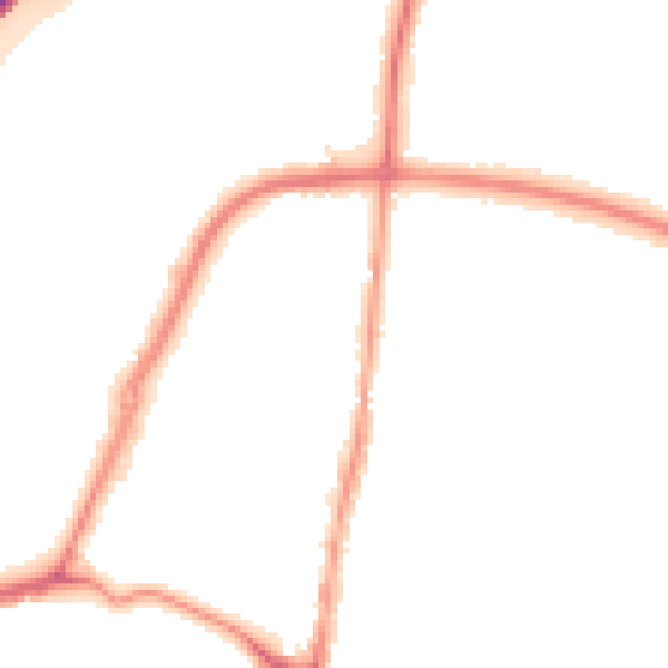 Night-time road noise heatmap for GL1 2QJ