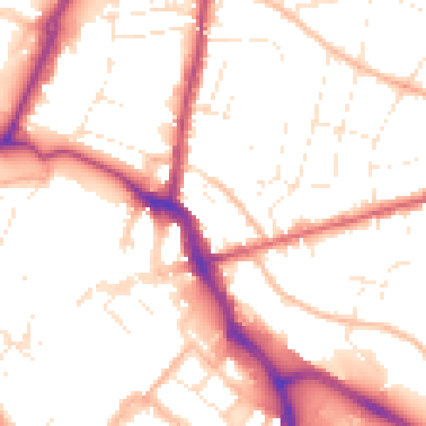 Daytime road noise heatmap for GL1 3AH
