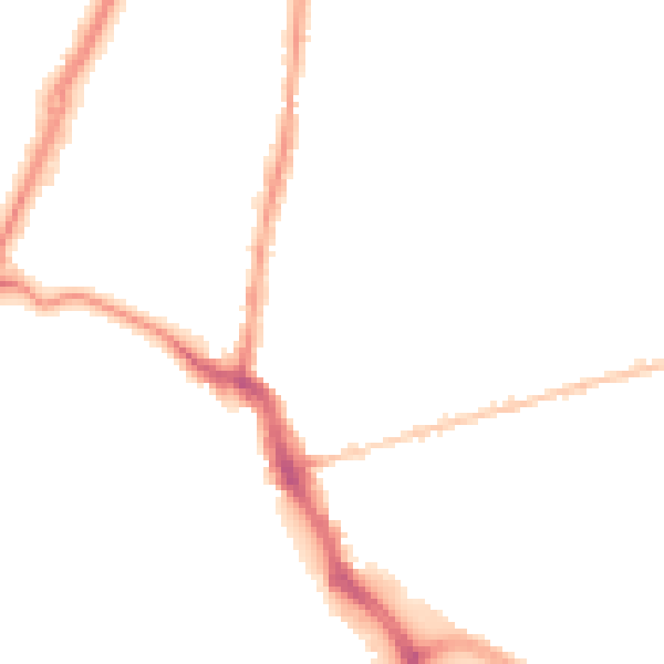 Night-time road noise heatmap for GL1 3DD