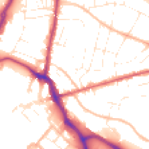 Daytime road noise heatmap for GL1 3DF