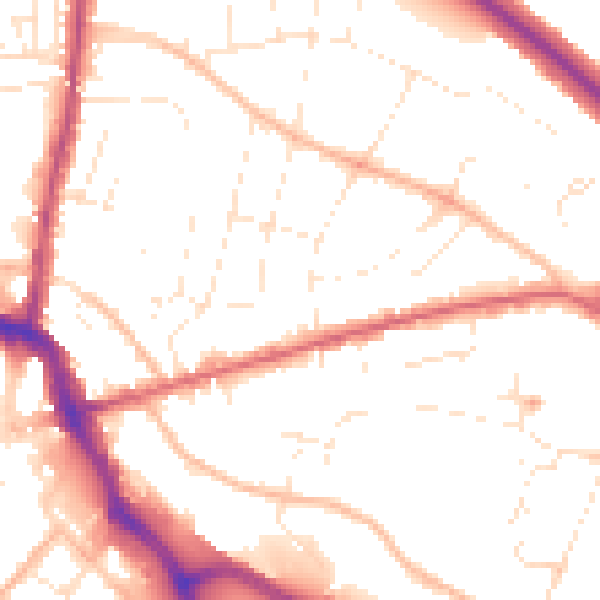 Daytime road noise heatmap for GL1 3DP
