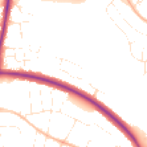 Daytime road noise heatmap for GL1 3LP