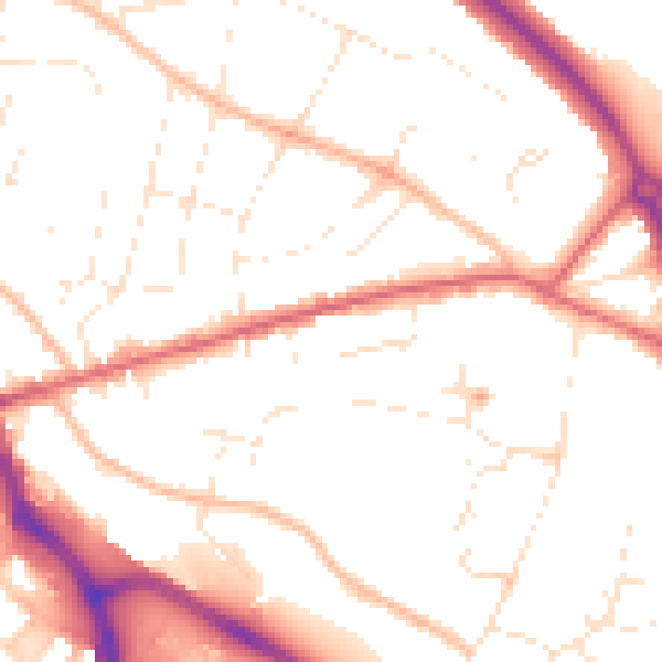 Daytime road noise heatmap for GL1 3PN