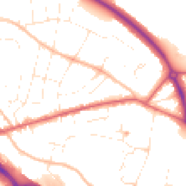 Daytime road noise heatmap for GL1 3QS