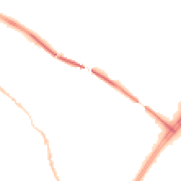 Night-time road noise heatmap for GL1 4BD