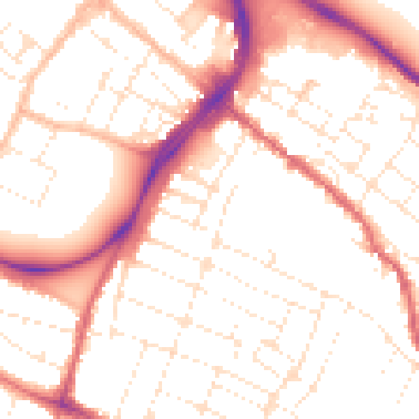 Daytime road noise heatmap for GL1 4EJ