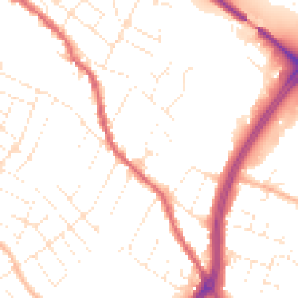 Daytime road noise heatmap for GL1 4LR