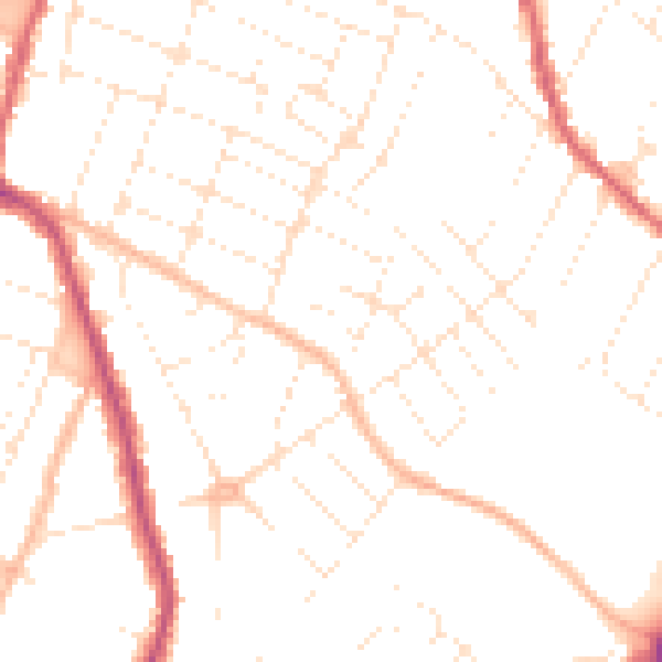 Daytime road noise heatmap for GL1 4PP