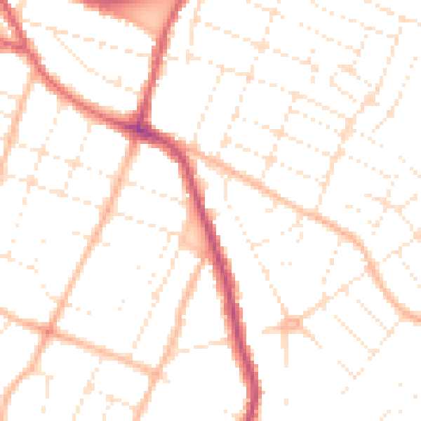 Daytime road noise heatmap for GL1 5AF
