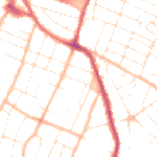 Daytime road noise heatmap for GL1 5DG