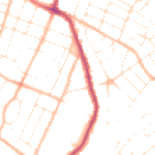 Daytime road noise heatmap for GL1 5DR